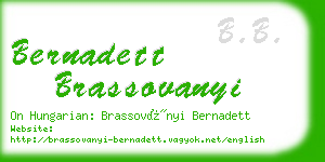 bernadett brassovanyi business card